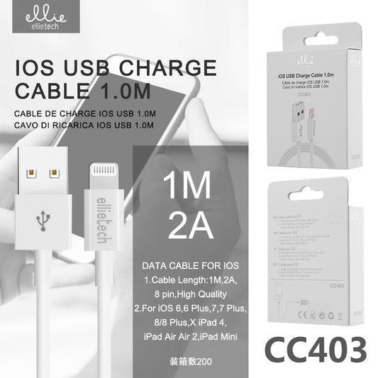 Ellietech CC403 Câble de données Lightning 1M 2A