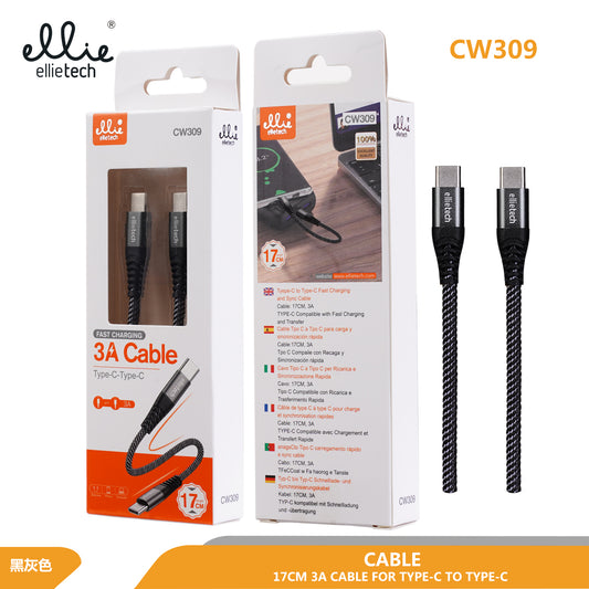 Câble en nylon de charge rapide type C vers type C NOUVEAU